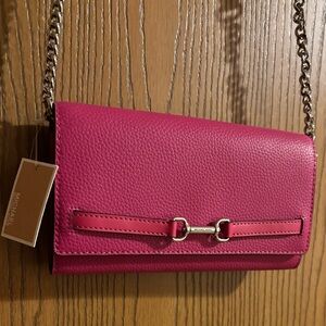 Michael Kors Large Wallet Crossbody  Leather Clutch